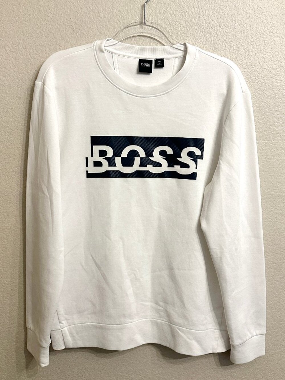 Hugo Boss White Logo Sweatshirt Size L